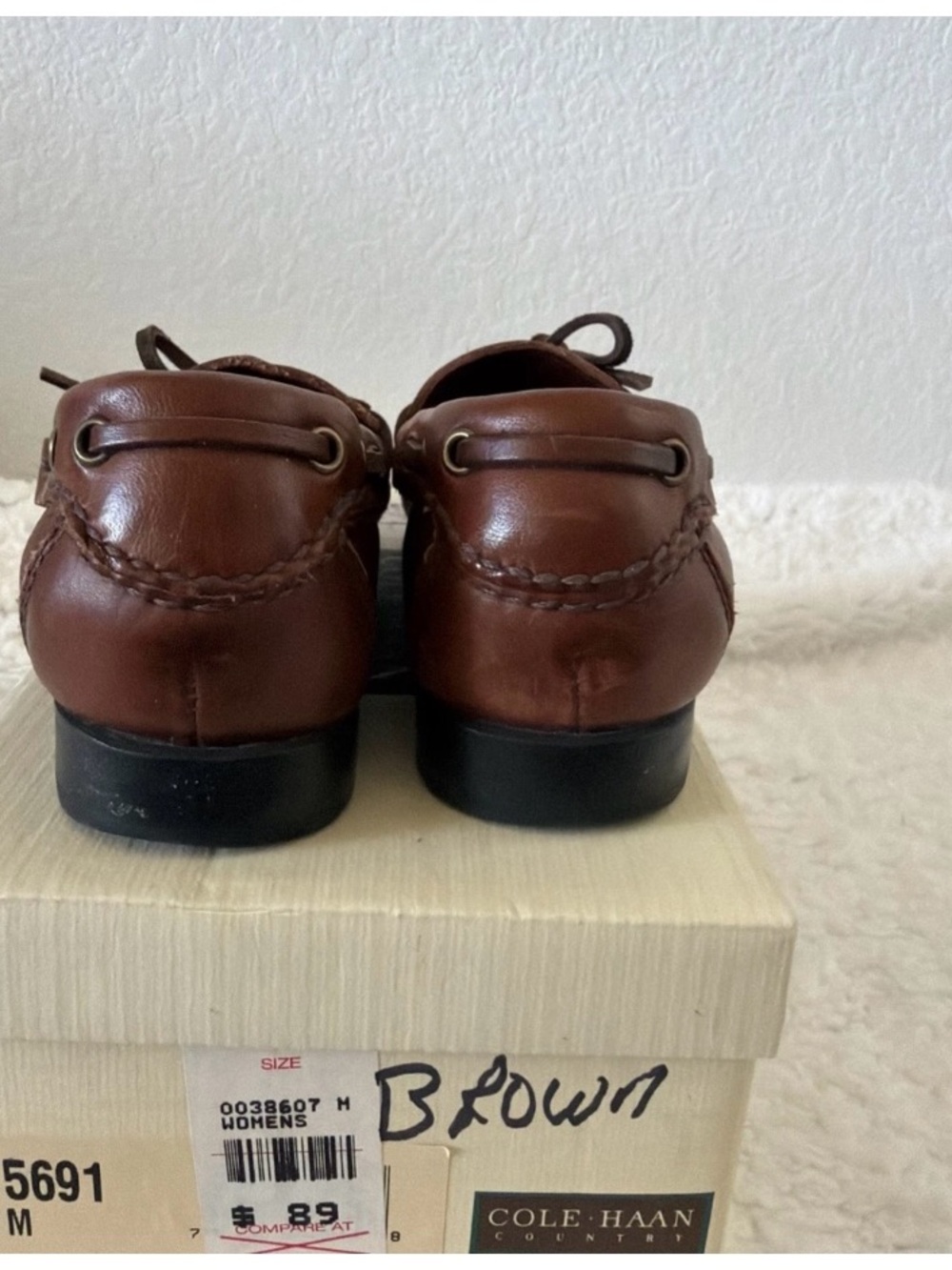 Cole Haan Brown Leather Moccasin Loafers - Picture 5 of 8